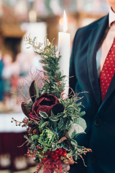 lumanare nunta flori